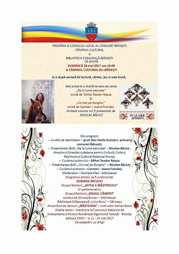 Dublă lansare de carte la Căminul Cultural din Ibănești Sat